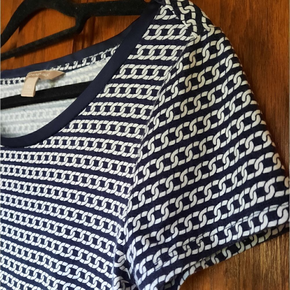 Banana Republic Scoopneck T Shirt Tencel Navy Short Sleeved